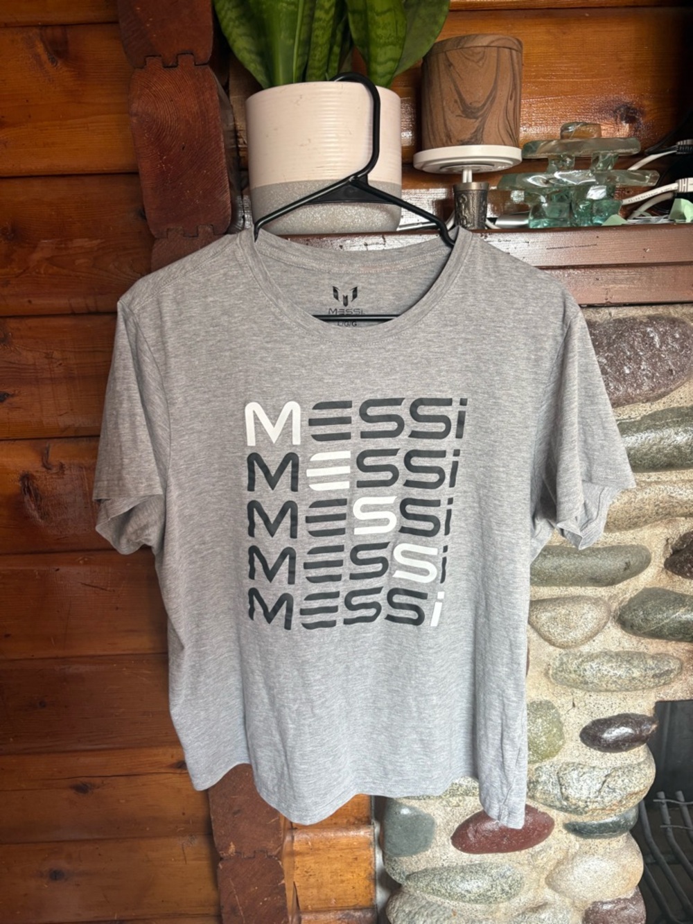 Messi Collection Logo Graphic Tee - Heather Grey - Mens Size Large